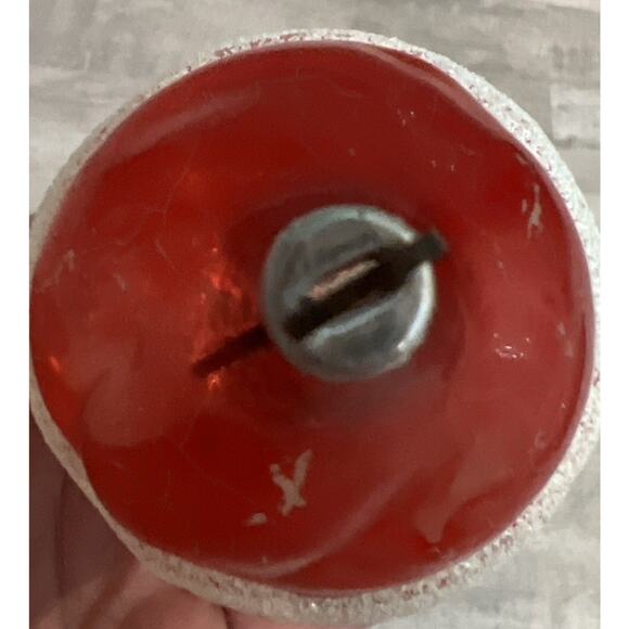 Antique Blown Glass Large SANTA HEAD Blue Eyes Mercury Christmas Ornament German - Picture 10 of 10